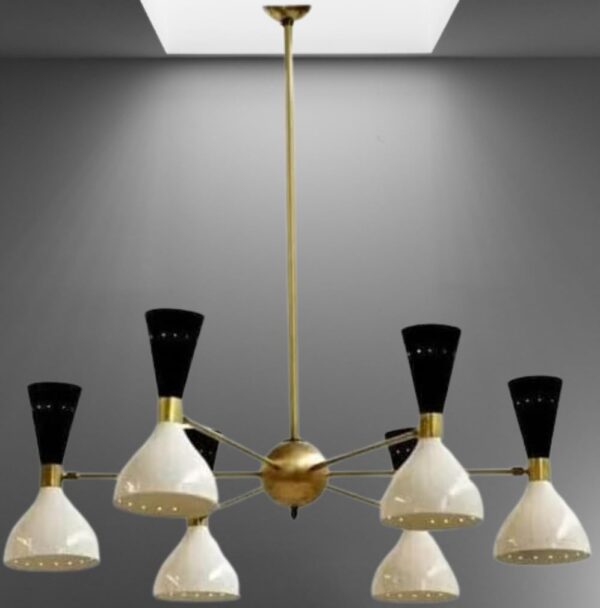 6 Arms 12 Light Beautiful Mid Century Stilnovo Style Modern Brass Sputnik Chandelier Calling Floor Lighting Hotel Decor - Image 2