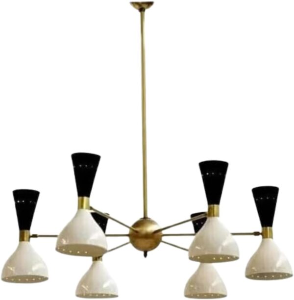 6 Arms 12 Light Beautiful Mid Century Stilnovo Style Modern Brass Sputnik Chandelier Calling Floor Lighting Hotel Decor