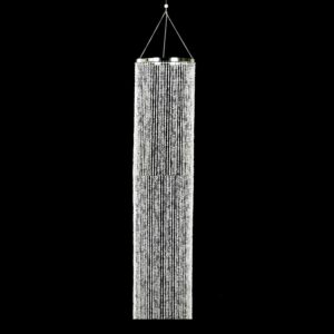 Large Metal & Crystal Beaded Hanging Chandeliers