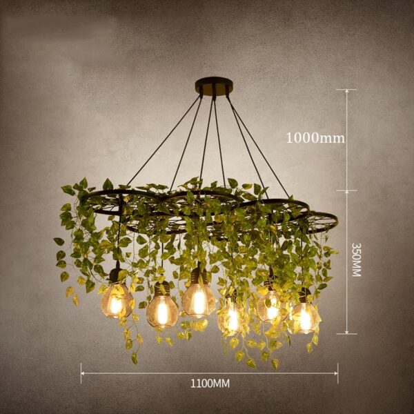 Large green flower plants custom interior decoration project chandelier chandelier movable chandelier - Image 2